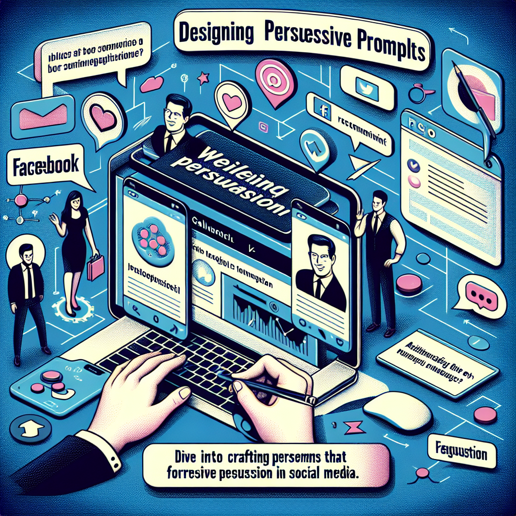 Explora técnicas para crear prompts persuasivos que generen interacción y participación en plataformas de redes sociales como Instagram, Facebook, Twitter y TikTok. Aprende a utilizar la persuasión en mensajes breves.