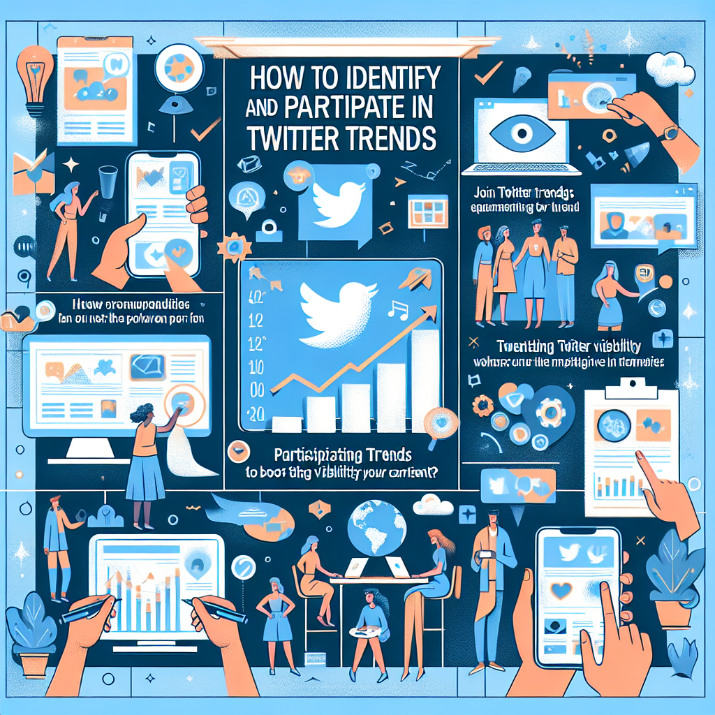 Proporciona consejos sobre cómo identificar y unirse a las tendencias populares en Twitter para aumentar la visibilidad de tu contenido.